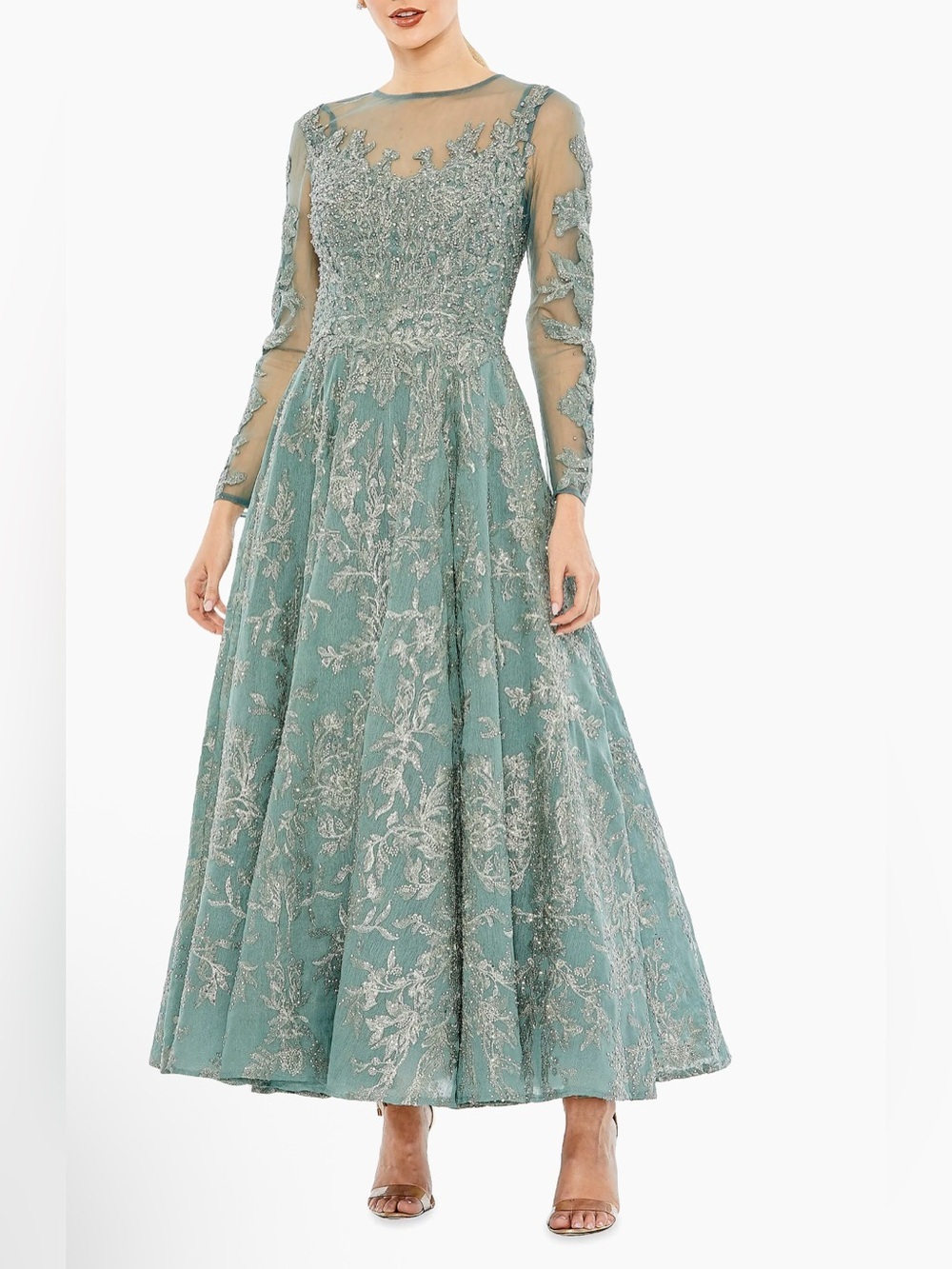 Mac Duggal Floral Embellished Cocktail Dress 8